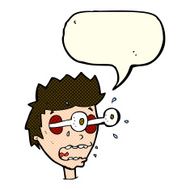 cartoon surprised man with eyes popping out speech bubble N5