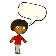 cartoon surprised boy with speech bubble N14