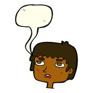 cartoon unhappy face with speech bubble N11