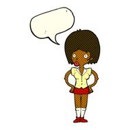 cartoon woman with hands on hips speech bubble N106