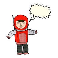 cartoon astronaut with speech bubble N57