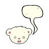 cartoon polar bear face with speech bubble N12