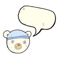 cartoon polar bear face with speech bubble N13