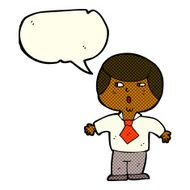 cartoon shocked boy with speech bubble N16