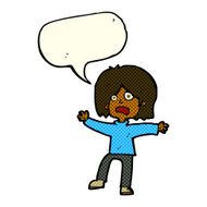 cartoon scared person with speech bubble N5