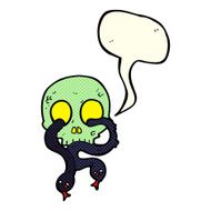 cartoon skull with snakes speech bubble N3
