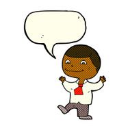 Cartoon happy boy with speech bubble N110