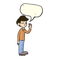cartoon arrogant boy with speech bubble N5
