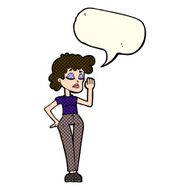 cartoon woman ignoring with speech bubble N10