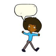 cartoon surprised man walking with speech bubble N5