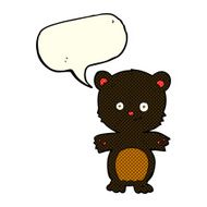 cartoon black bear cub with speech bubble N31