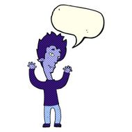 cartoon vampire man with speech bubble N61