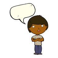 cartoon happy man with folded arm speech bubble N5