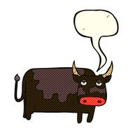 cartoon cow with speech bubble N20
