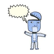 cartoon robot with speech bubble N82