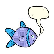 cartoon fish with speech bubble N41