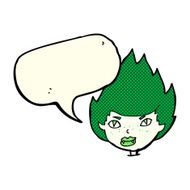 cartoon vampire head with speech bubble N21