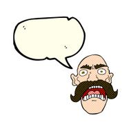 cartoon angry old man with speech bubble N66