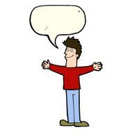 cartoon happy man with speech bubble N218