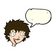 cartoon crazy excited woman with speech bubble N9