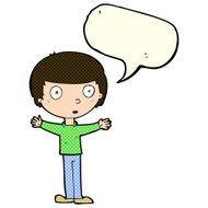 cartoon surprised man with speech bubble N65
