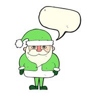 cartoon santa claus with speech bubble N92