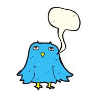 Cartoon owl with speech bubble N32