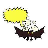cartoon bat with speech bubble N9
