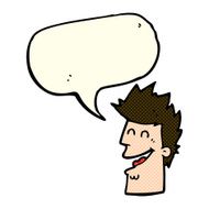 cartoon happy man with speech bubble N219