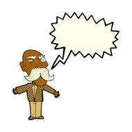 cartoon angry old man with speech bubble N67