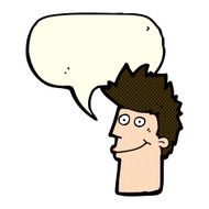 cartoon happy man with speech bubble N220