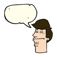 cartoon nervous man with speech bubble N66