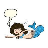 cartoon mermaid with speech bubble N31