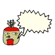 cartoon robot head with speech bubble N30