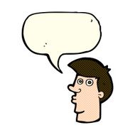 cartoon confused man with speech bubble N20