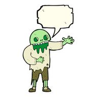 cartoon spooky zombie with speech bubble N5