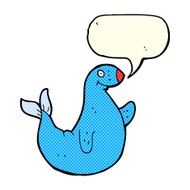 cartoon seal with speech bubble N9