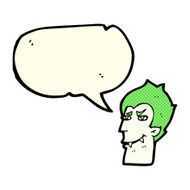 cartoon vampire face with speech bubble N16