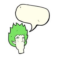 cartoon vampire face with speech bubble N17