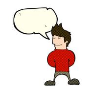 cartoon happy man with speech bubble N221