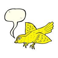 cartoon bird with speech bubble N154