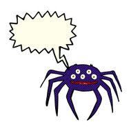 cartoon halloween spider with speech bubble N6