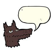cartoon wolf head with speech bubble N14