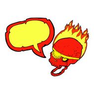 cartoon spooky skull with eye patch speech bubble N5