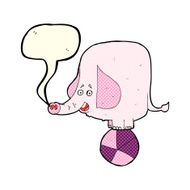cartoon circus elephant with speech bubble N5