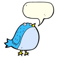 cartoon fat bird with speech bubble N22