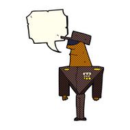 cartoon guard with speech bubble N5