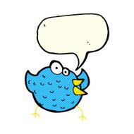 cartoon happy bird with speech bubble N21