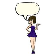 cartoon pretty woman with speech bubble N131