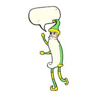 cartoon skinny santa with speech bubble N5